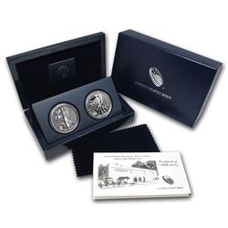 2013-W 2-Coin Silver American Eagle West Point Set (w/Box & COA)