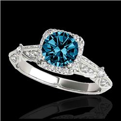 1.50 ctw VS Black Diamond Solitaire Halo Ring 10K White Gold