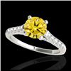 Image 1 : 2.5 ctw SI/I Fancy Intense Yellow Diamond Ring 10K White Gold