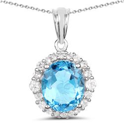 2.96 ctw Genuine Blue Topaz .925 Sterling Silver Ring