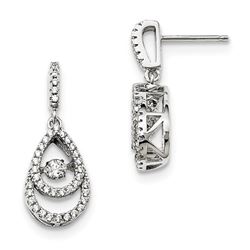 Sterling Silver & Vibrant Zirconia Brilliant Embers Earrings