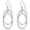 Image 1 : 14k White Gold Double Circle Dangle Wire Earrings