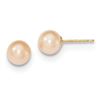 Image 1 : 14k 6-7 mm Pink Cultured Pearl Stud Earrings
