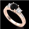 Image 1 : 1.75 ctw H-SI/I Diamond Solitaire Halo Ring 10K Rose Gold