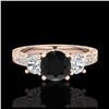 Image 2 : 1.75 ctw H-SI/I Diamond Solitaire Halo Ring 10K Rose Gold