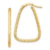Image 1 : 14k Yellow Gold Diamond Cut Twisted Triangle Hoop Earrings