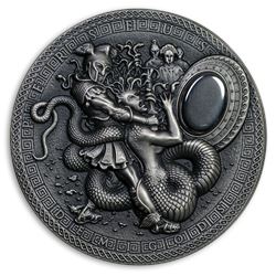 2018 Niue 2 oz Antique Silver Demigods Perseus Ultra High Relief