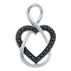 Black-finish Sterling Silver Mens Round Black Color Enhanced Diamond Cluster Earrings 1.00 Cttw