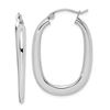 Image 1 : 14k White Gold Tapered Hoop Earrings 3.2 mm