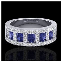 1.08 ctw Intense Blue Diamond Ring 10K White Gold
