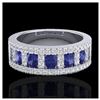 Image 1 : 1.08 ctw Intense Blue Diamond Ring 10K White Gold