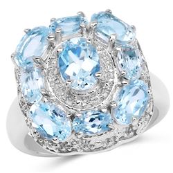 1.77 ctw Genuine Amethyst and White Topaz .925 Sterling Silver Ring