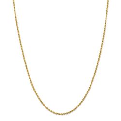 14k Gold 2 mm Diamond-cut Rope Clasp Chain Necklace - 18 in.