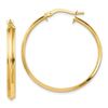 Image 1 : 14k Yellow Gold Polished 3 mm XL Hoop Earrings - 33 mm