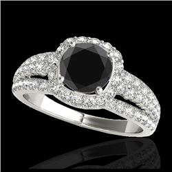 1.25 ctw SI Fancy Blue Diamond Halo Ring 10K Rose Gold