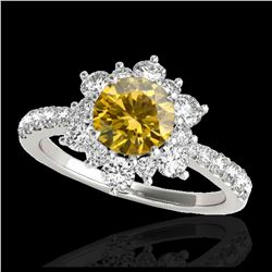 2.59 ctw Fancy Black Diamond Solitaire Ring 10K Yellow Gold