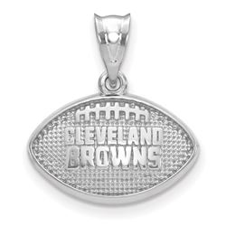 Sterling Silver Cleveland Browns Football with Logo Pendant