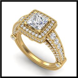 5.33 ctw Emerald And VS/SI Diamond Ring 18K Yellow Gold