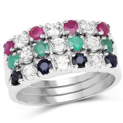 1.90 ctw Genuine Blue Topaz .925 Sterling Silver Earrings