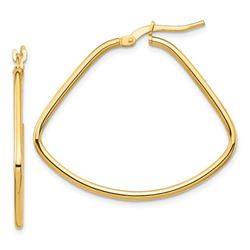 14k Yellow Gold Polished Fancy Hoop Earrings