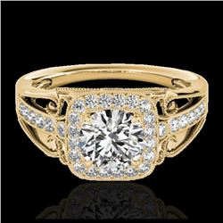 1.51 ctw Fancy Black Diamond Art Deco 3 Stone Ring 18K Yellow Gold