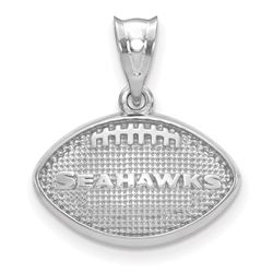 Sterling Silver Seattle Seahawks Football with Logo Pendant