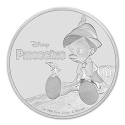 2018 Niue 1 oz Silver $2 Disney Pinocchio