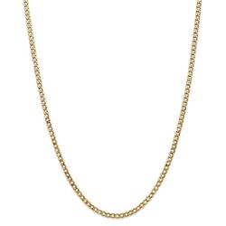 14k Yellow Gold 3.35 mm Semi-Solid Curb Link Chain - 22 in.