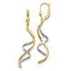 Image 1 : 14k Two-tone Spiral Leverback Earrings