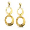 Image 1 : 14k Gold Polished and Scratch Finish Circle Post Earrings