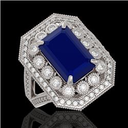 14.25 ctw Tanzanite & Diamond Halo Bracelet 10K White Gold