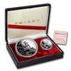 Image 1 : 1987 China 2-Coin Silver Panda Proof Set (w/Box and COA)