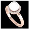 Image 2 : 0.53 ctw Fancy Intense Blue Diamond Art Deco Ring 18K Rose Gold