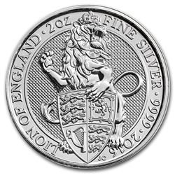 2016 Great Britain 2 oz Silver Queen's Beasts The Lion