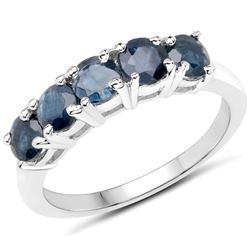 1.80 ctw Genuine Blue Sapphire .925 Sterling Silver Ring