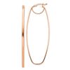 Image 1 : 14k Rose Gold Polished Oval Dangle Hoop Earrings - 3 mm