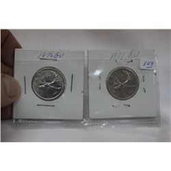 Canada Twenty-five Cent Coins (2)