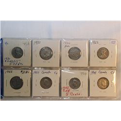 Canada Five Cent Coins (8)