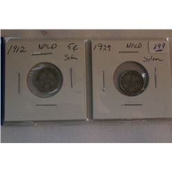 Nfld Five Cent Coins (2)
