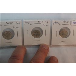 Nfld Five Cent Coins (3)