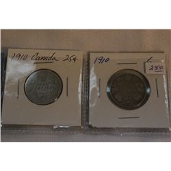 Canada Twenty-five Cent Coins (2)