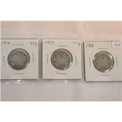 Canada Twenty-five Cent Coins (3)