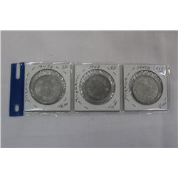 France Five Franc Coins (3)