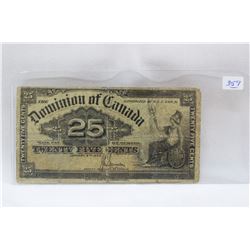 Canada Twenty-five Cent Bill "Shinplaster" (1)