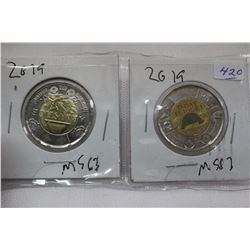 Canada Two Dollar Coins (2)