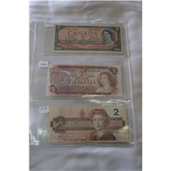 Canada Two Dollar Bills (3)