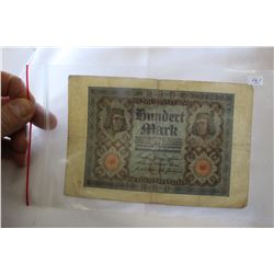 German 100 Mark Bill