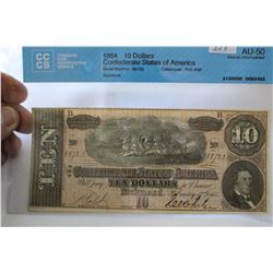 Confederate States of America Ten Dollar