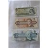 Image 1 : Canada Five, Two & One Dollar Bills