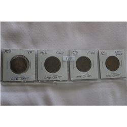 Canada Large One Cent Coins (4)
